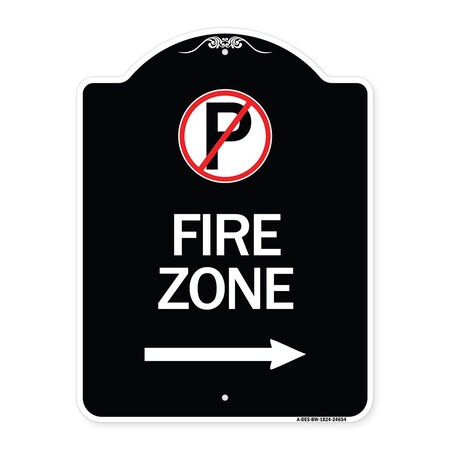 No Parking Symbol And Right Arrow Heavy-Gauge Aluminum Architectural Sign